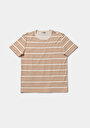 thumb-Afficher les détails de T-shirt À Manches Courtes Marron Regular Fit Rayé Homme