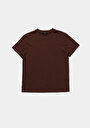 thumb-Afficher les détails de T-shirt À Manches Courtes Marron Regular Fit Droit Femme