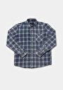 thumb-Afficher les détails de Chemise À Manches Longues Bleu Regular Fit Plaid Sergé Homme