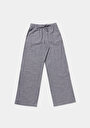 thumb-Afficher les détails de Pantalon Ecru Wide Leg High Rise En Uni Regular Fit Femme
