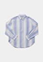 thumb-Afficher les détails de Chemise À Manches Longues Bleu Oversize Rayé Mousseline Femme