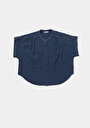 thumb-Afficher les détails de Chemise À Manches Courtes Bleu Droit Fashion Fit Femme