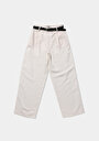 thumb-Afficher les détails de Pantalon Blanc Wide Leg High Rise En Ratière Regular Fit Femme
