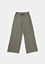 thumb-Afficher les détails de Pantalon Vert Wide Leg High Rise En Uni Regular Fit Femme