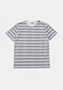 thumb-Afficher les détails de T-shirt À Manches Courtes Bleu Regular Fit Rayé Homme