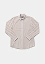 thumb-Afficher les détails de Chemise À Manches Longues Beige Regular Fit Rayé Sergé Homme