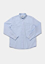 thumb-Afficher les détails de Chemise À Manches Longues Bleu Regular Fit Droit Popeline Homme