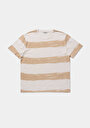 thumb-Afficher les détails de T-shirt À Manches Courtes Beige Comfort Fit Rayé Homme