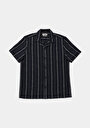 thumb-Afficher les détails de Chemise À Manches Courtes Marine Rayé Regular Fit Homme