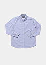 thumb-Afficher les détails de Chemise À Manches Longues Bleu Regular Fit Rayé Sergé Homme