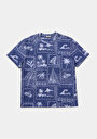 thumb-Afficher les détails de T-shirt À Manches Courtes Bleu Comfort Fit Imprimé Homme