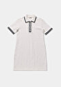 thumb-Afficher les détails de Robe Blanc Regular Fit Manches Courtes Mini Verrouillage Femme