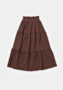 thumb-Afficher les détails de Jupe Marron  Droit Mousseline Maxi Femme