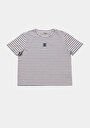 thumb-Afficher les détails de T-shirt À Manches Courtes Bleu Regular Fit Rayé Femme