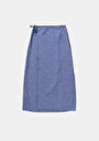 thumb-Afficher les détails de Jupe Bleu Midi Rayé Uni Maxi Femme