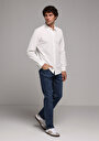 thumb-Afficher les détails de Chemise À Manches Longues Blanc Regular Fit Droit Pique Homme