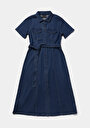 thumb-Afficher les détails de Robe  Regular Fit Manches Courtes Mdi Jean Femme