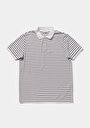 thumb-Afficher les détails de T-shirt Polo À Manches Courtes Blanc Rayé Regular Fit Homme