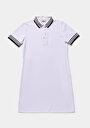 thumb-Afficher les détails de Robe Blanc Slim Fit Manches Courtes Normale Verrouillage Femme