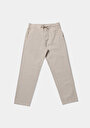 thumb-Afficher les détails de Pantalon Beige Straight Leg Medium Rise En Sergé Regular Fit Homme