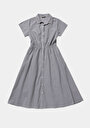 thumb-Afficher les détails de Robe Vert Regular Fit Manches Courtes Mdi Uni Femme