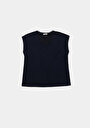 thumb-Afficher les détails de Blouse À Manches Courtes Marine Regular Fit Manches Courtes Femme