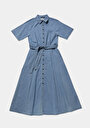 thumb-Afficher les détails de Robe  Regular Fit Manches Courtes Mdi Jean Femme