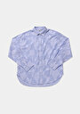 thumb-Afficher les détails de Chemise À Manches Longues Bleu Boyfriend Fit Jakarli Jacquard Femme