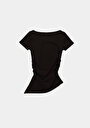 thumb-Afficher les détails de Blouse À Manches Courtes Marron Slim Fit Manches Courtes Femme