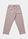 thumb-Afficher les détails de Pantalon Rose Straight Leg High Rise En Sergé Regular Fit Femme