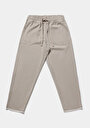thumb-Afficher les détails de Pantalon Blanc Straight Leg High Rise En Sergé Regular Fit Femme
