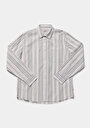 thumb-Afficher les détails de Chemise À Manches Longues Anthracite Regular Fit Rayé Tissu Froissé Homme