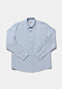 thumb-Afficher les détails de Chemise À Manches Longues Bleu Regular Fit Droit Lin Homme
