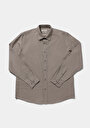 thumb-Afficher les détails de Chemise À Manches Longues Marron Regular Fit Droit Lin Homme