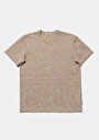 thumb-Afficher les détails de T-shirt À Manches Courtes Beige Regular Fit Imprimé Homme