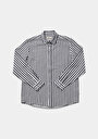 thumb-Afficher les détails de Chemise À Manches Longues Marine Relaxed Fit Rayé Mousseline Homme