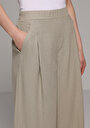 thumb-Afficher les détails de Pantalon Vert Wide Leg High Rise En Uni Regular Fit Femme
