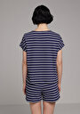 thumb-Afficher les détails de T-shirt À Manches Courtes Marine Regular Fit Rayé Femme