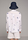 thumb-Afficher les détails de Chemise À Manches Longues Ecru Boyfriend Brodé Uni Femme