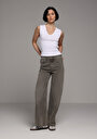 thumb-Afficher les détails de 970 Berry Pantalon    En Jean Regular Fit Femme