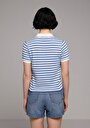 thumb-Afficher les détails de Bleu Slim Fit  Rayé Jacquard Femme