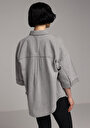 thumb-Afficher les détails de Chemise À Manches Longues  Oversize Fit Droit Jean Femme