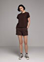 thumb-Afficher les détails de Short Marron Regular Fit Femme