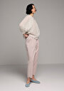 thumb-Afficher les détails de Pantalon Rose Straight Leg High Rise En Sergé Regular Fit Femme