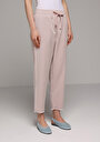 thumb-Afficher les détails de Pantalon Rose Straight Leg High Rise En Sergé Regular Fit Femme