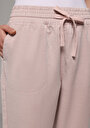 thumb-Afficher les détails de Pantalon Rose Straight Leg High Rise En Sergé Regular Fit Femme
