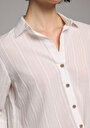 thumb-Afficher les détails de Chemise À Manches Longues Blanc Fashion Fit Droit Ratière Femme