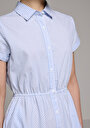 thumb-Afficher les détails de Robe Bleu Regular Fit Manches Courtes Mdi Uni Femme