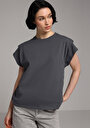 thumb-Afficher les détails de T-shirt À Manches Courtes Anthracite Regular Fit Droit Femme