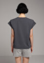 thumb-Afficher les détails de T-shirt À Manches Courtes Anthracite Regular Fit Droit Femme